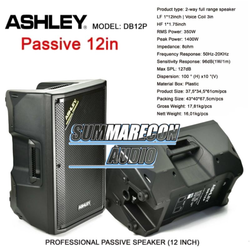 Jual Speaker Pasif Ashley DB 12P Original Speaker 12 Inch PAsif Harga