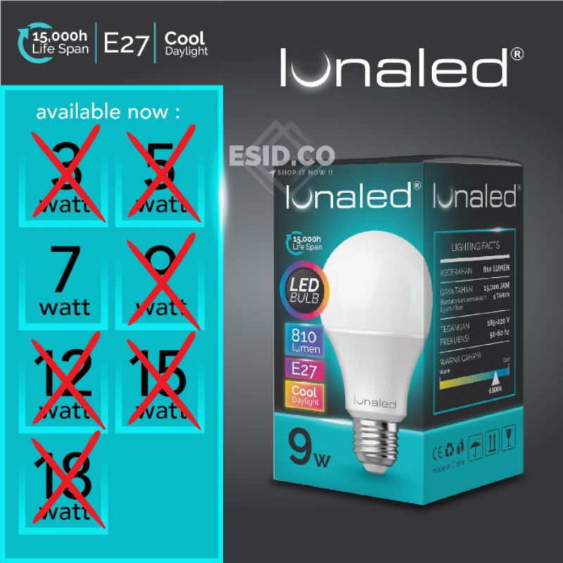 Jual LUNALED Lampu Led Bohlam Bulb Lunaled 7w Putih Super Terang 7