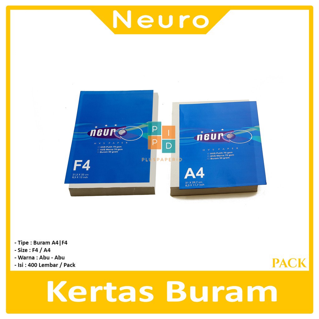 Jual NEURO Kertas Hvs Koran F4 A4 Buram Pack Shopee Indonesia