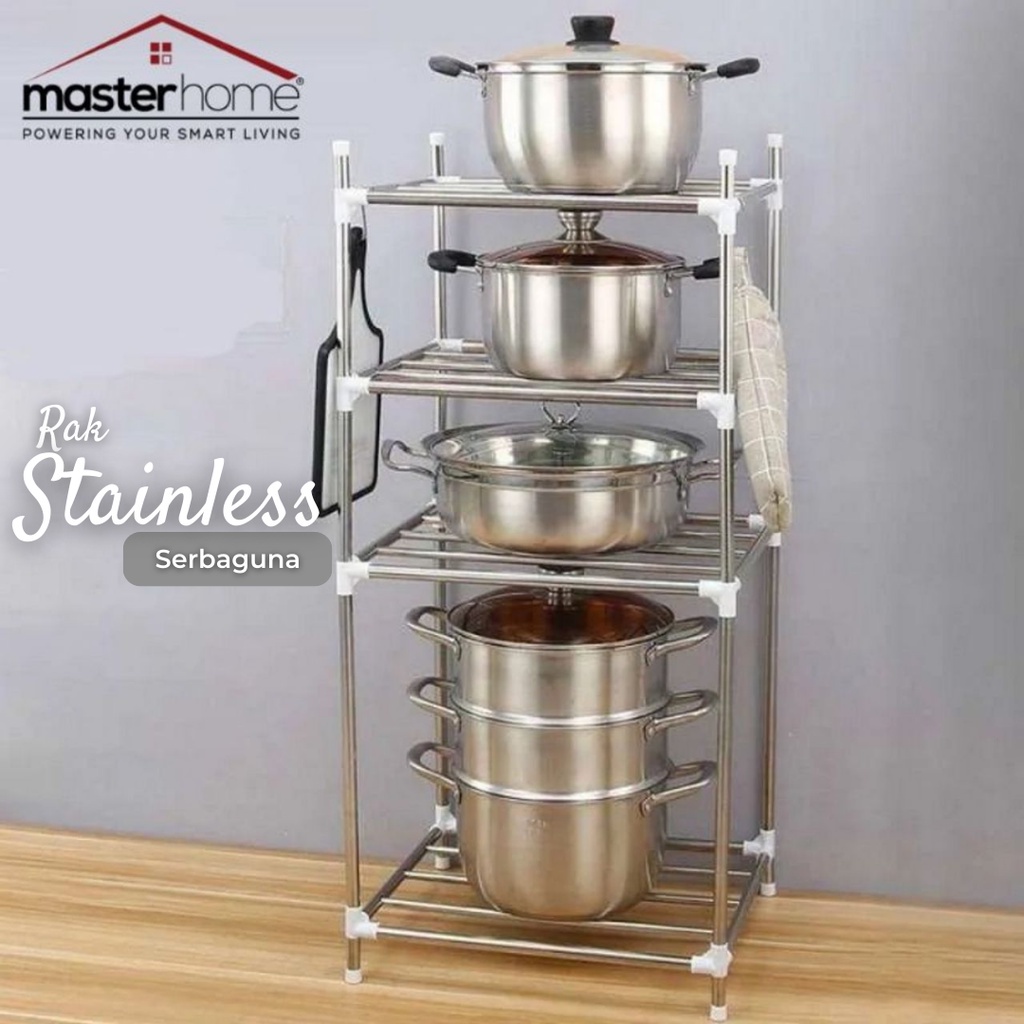 Jual Masterhome Rak Dapur Stainless Steel Rak Panci Rak Kamar Mandi