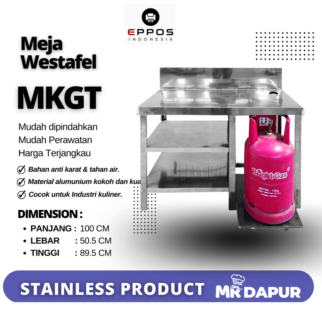 Jual Meja Stainless Steel Mrdapur Mkgt Shopee Indonesia