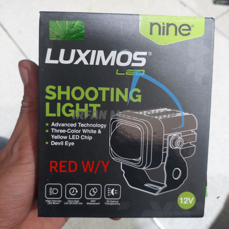 Jual LUMINOS NINE Q9 SHOOTING LIGHT 3 MATA 2 WARNA WHITE YELLOW UNTUK