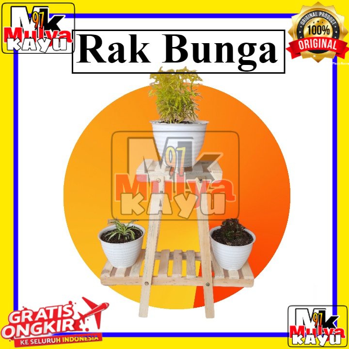 Jual Rak Bunga Susun Ukuran Tinggi Tempat Bunga Wooden Standing Pot