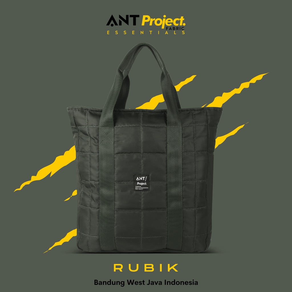 Jual ANT PROJECT Tas Tote Bag RUBIK Olive Slot Laptop Tas Jing Jing