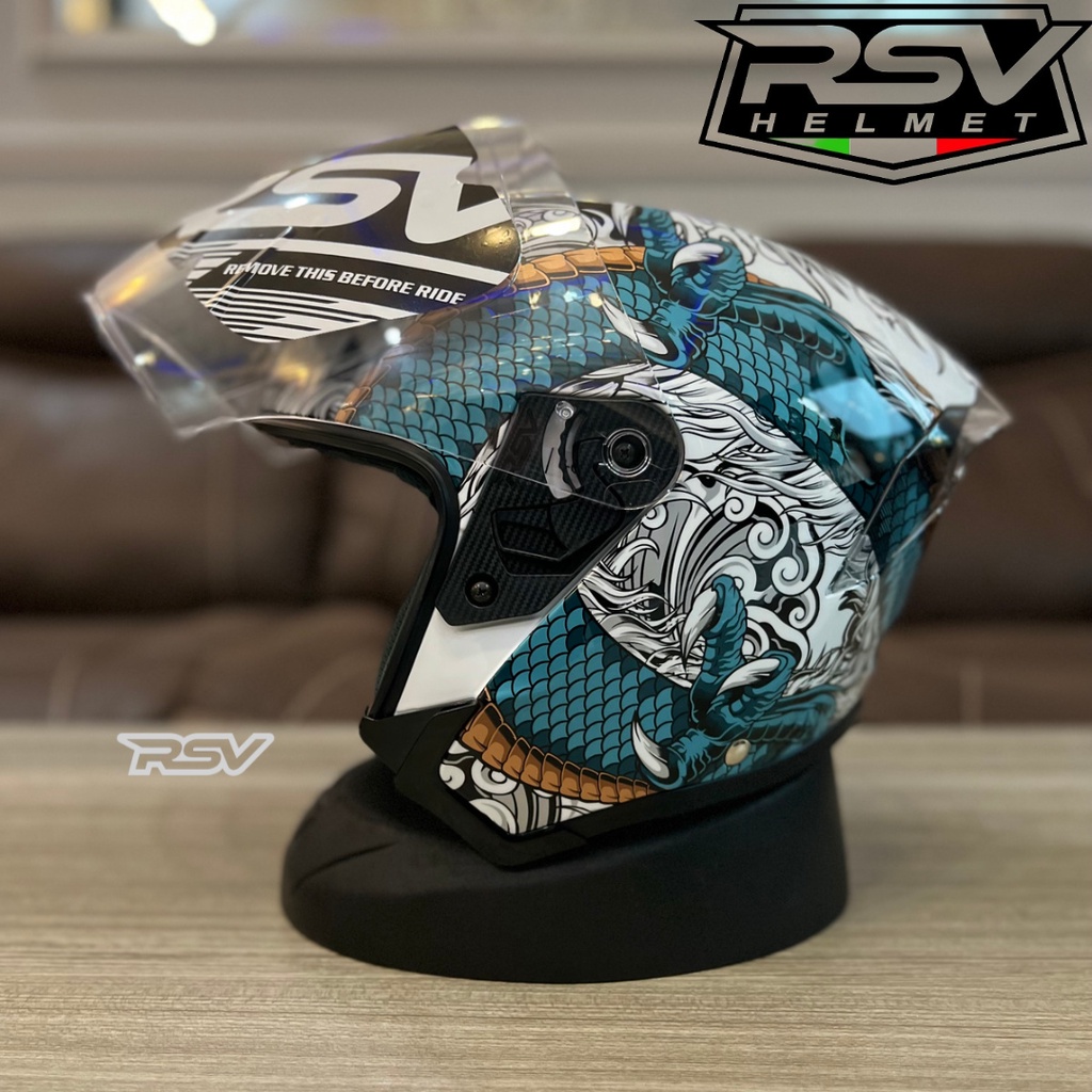 Jual HELM RSV NEW WINDTAIL MOTIF RYUJIN HALF FACE SINGGEL VISOR