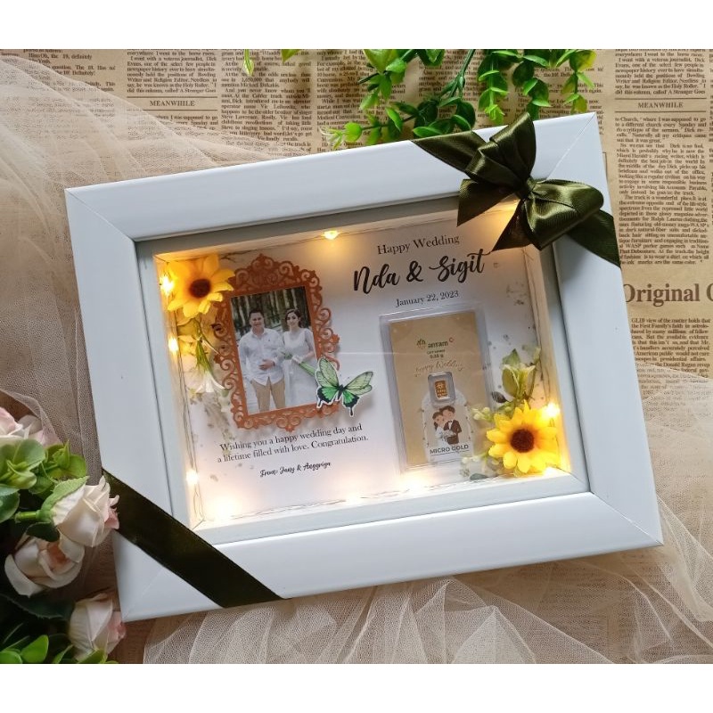 Jual Custom Frame Bingkai Logam Mulia D Antam Minigold Polaroid Led