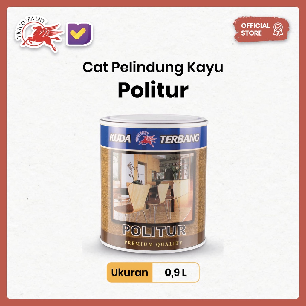 Jual Cat Kuda Terbang Politur Cat Pelindung Kayu 0 9 Liter