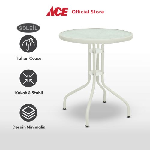 Jual Ace Soleil Wicker Meja Teras Bistro Krem Beige Outdoor Table