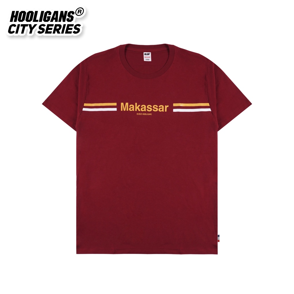 Jual Hooligans T Shirt City Series Makassar Maroon Shopee Indonesia