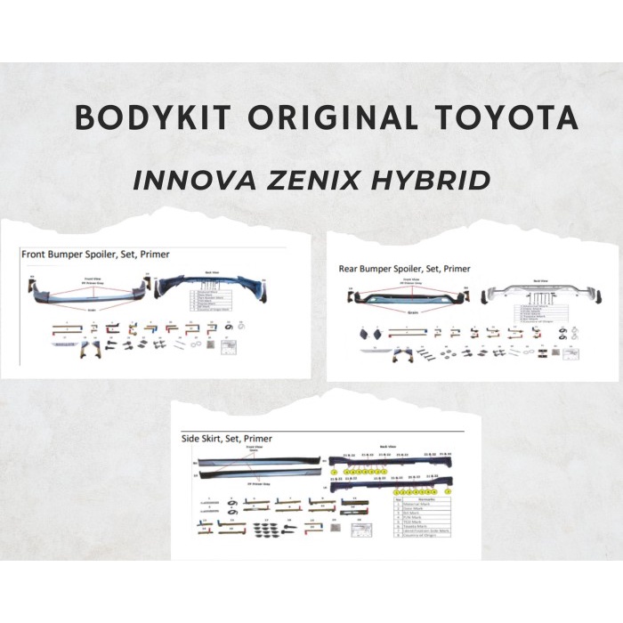 Jual Paket Bodykit Original Body Kit Innova Zenix Hybrid 2022 Body