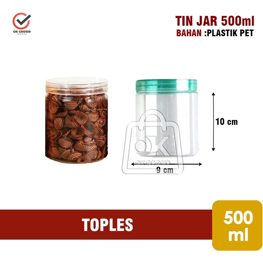 Jual Toples Plastik Pet 500 Ml Toples Jar Tutup Ulir Toples Snack