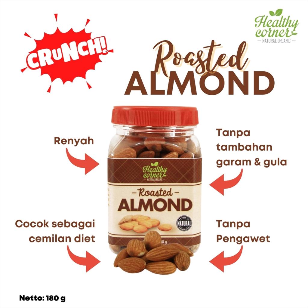 Jual Roasted Almond Kacang Almon Panggang Tanpa Gula Garam 180 Gr