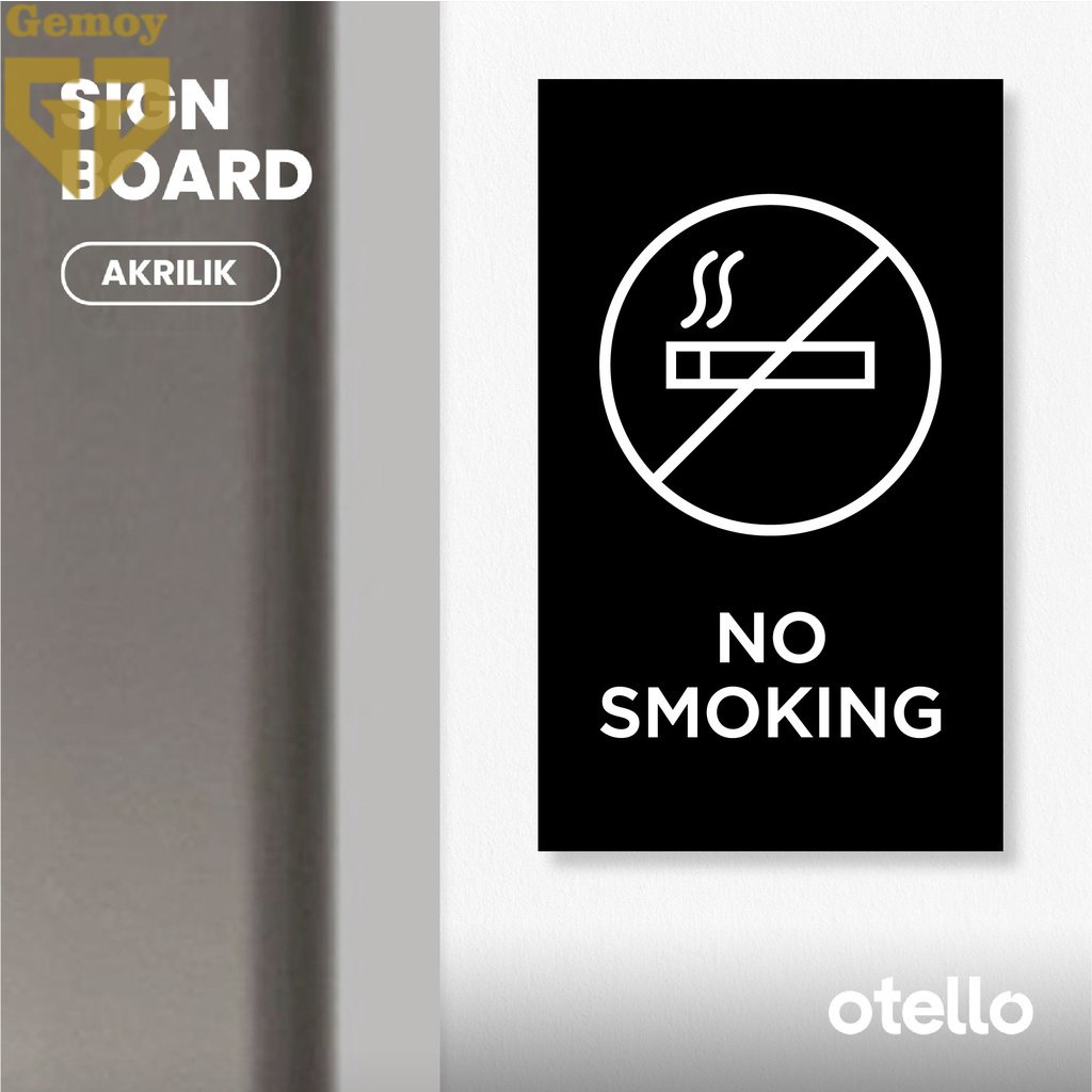 Jual Sign No Smoking Label Akrilik Dilarang Merokok Tempel Signage