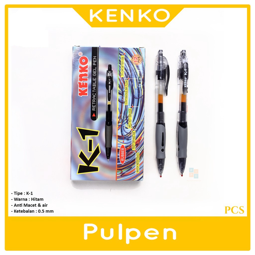 Jual Kenko K Hitam Pulpen Varian Gel Pen Mm Pcs Shopee Indonesia