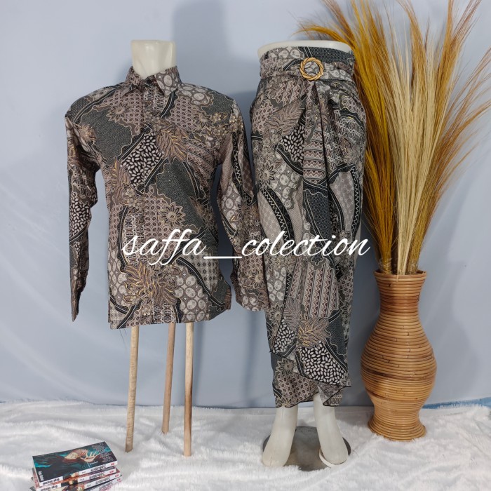 Jual Batik Lengan Panjang Dan Rok Lilit Couple Rok Lilit Batik Kemeja