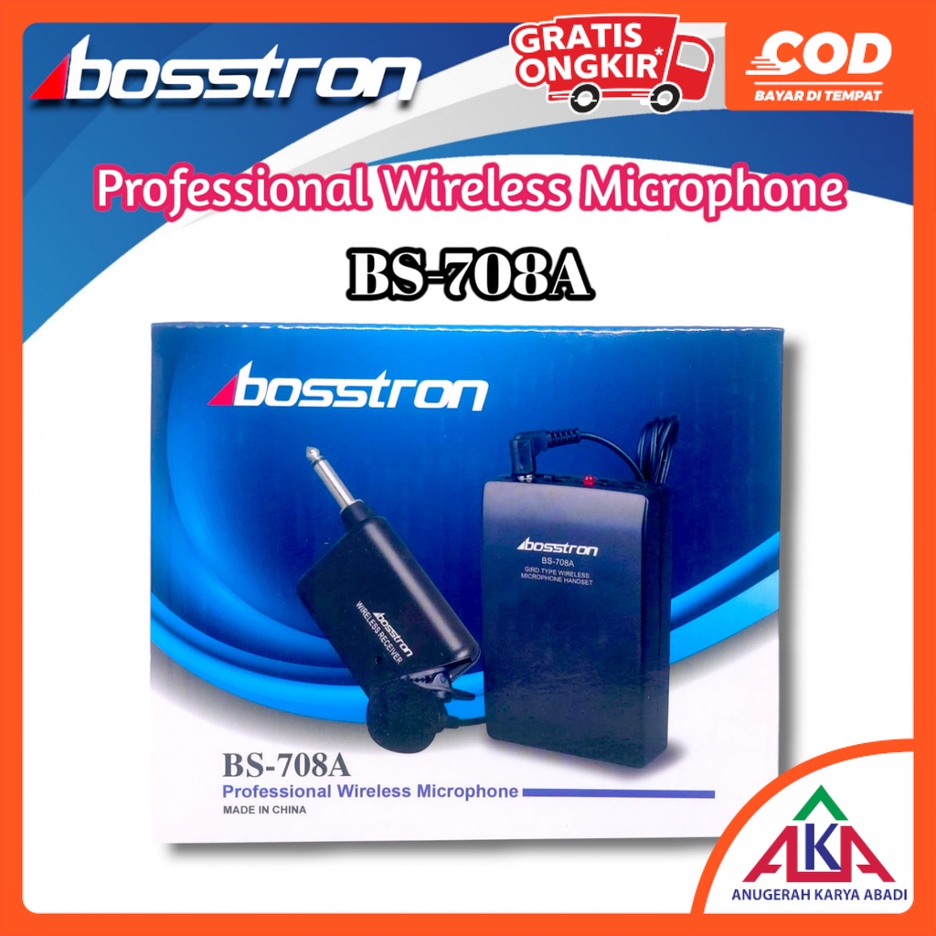 Jual Mic Clip On Professional Wireless Microphone Jepit Bosstron Bs