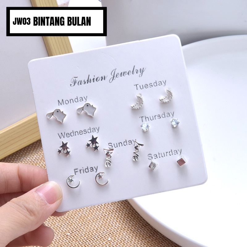 Jual Anting Tusuk Stud Karakter Fashion Wanita Isi Pasang Aksesoris