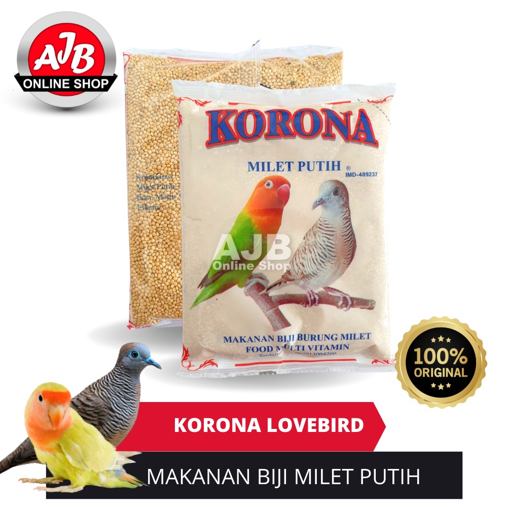 Jual Korona Lovebird Makanan Biji Burung Milet Putih Lovebird Kenari