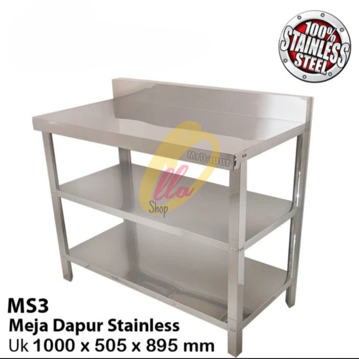 Jual Meja Dapur Stainless Steel Rak Mr Dapur Ms Berat Asli Shopee