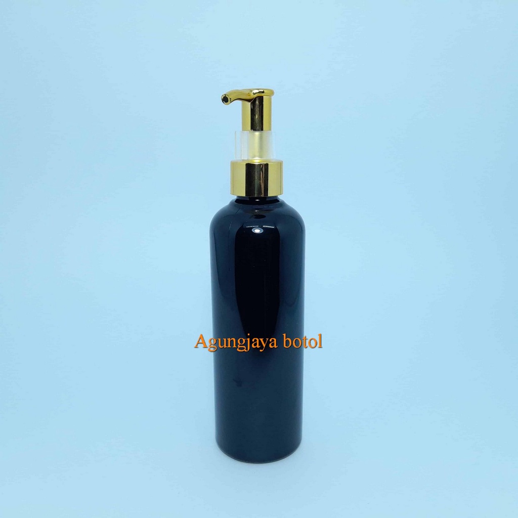 Jual Botol Pet 250 Ml Br Hitam Tutup Pump Lotion Botol Plastik