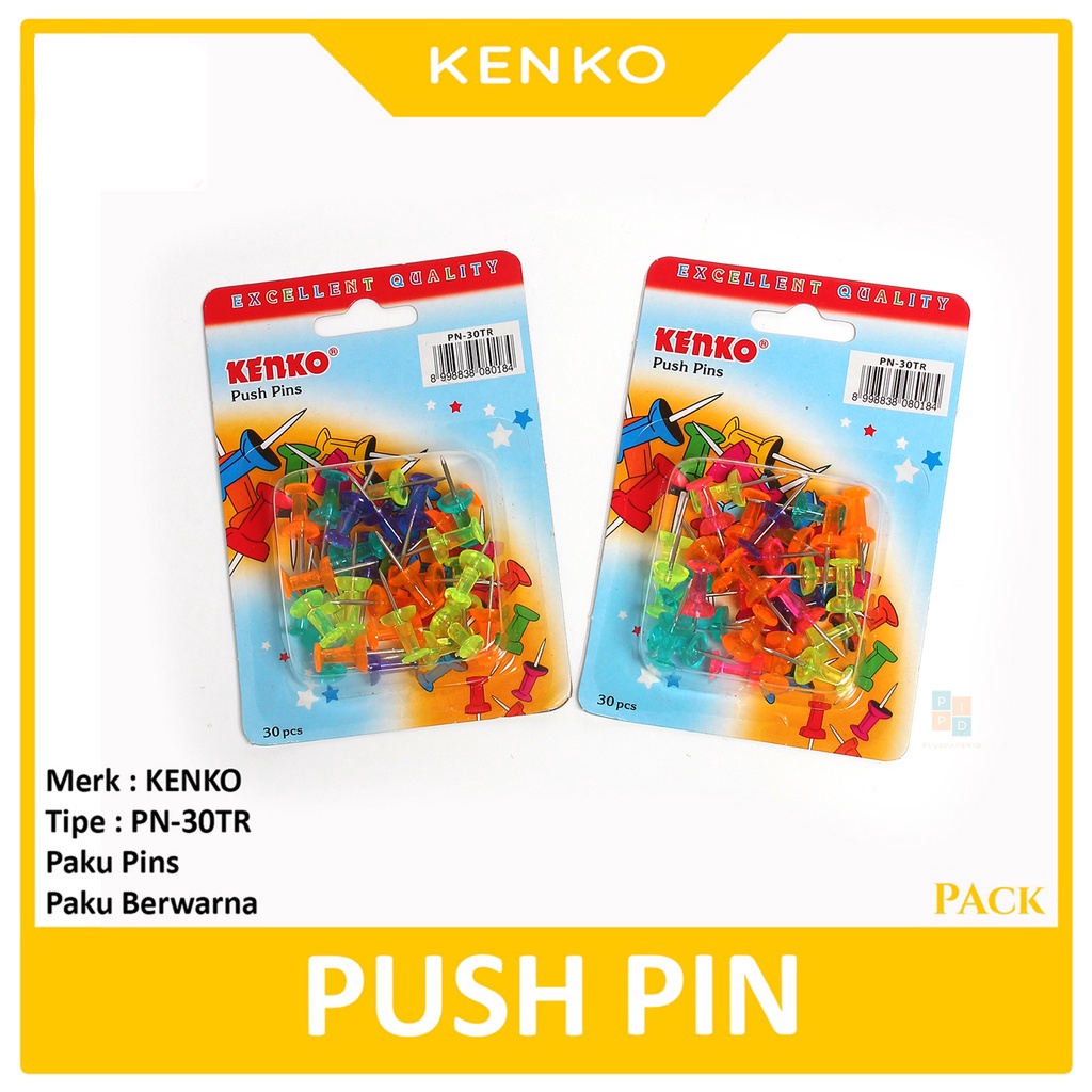 Jual Kenko Color Trans Push Pins Pn Tr Paku Pins Warna Pack