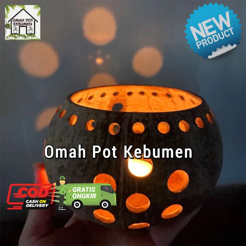 Jual Tempat Lilin Batok Kelapa Bermotif Estetik Mewah Shopee Indonesia