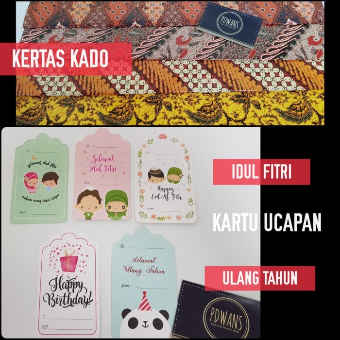 Jual Kertas Kado Batik Dan Kartu Ucapan Utk Packing Tambahan Pdwans