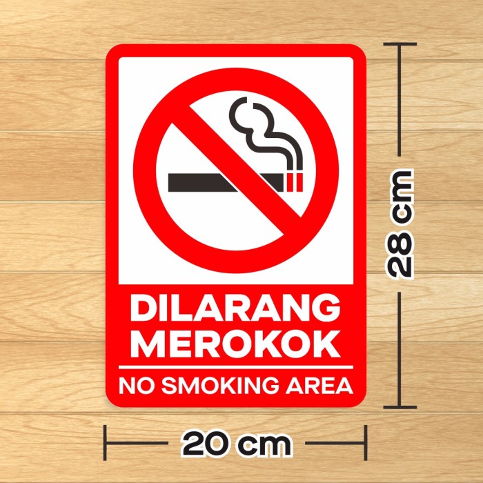 Jual Sticker Dilarang Merokok Stiker Label Sign Vinyl No Smoking Area