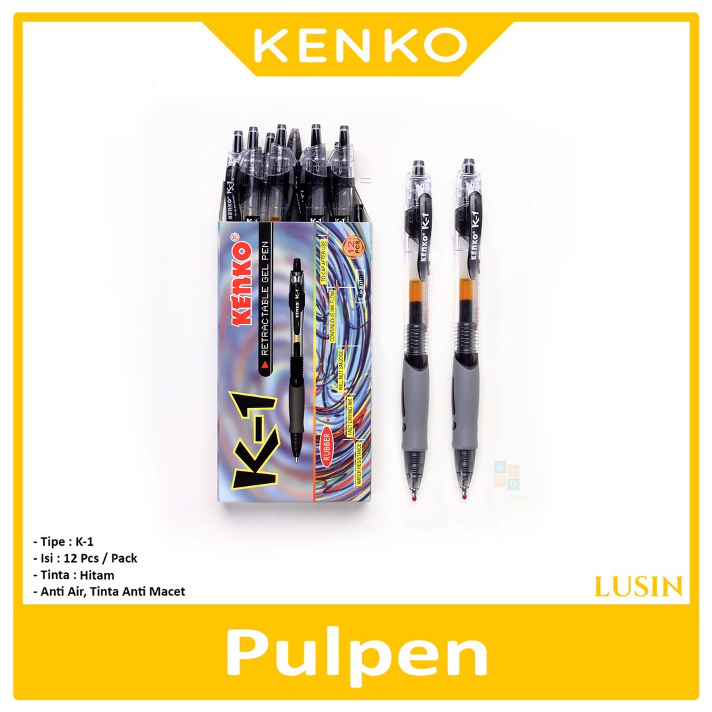 Jual KENKO K1 Hitam Pulpen Varian Gel Pen 0 5mm LUSIN Shopee