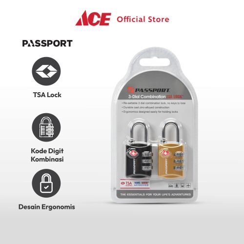 Jual Ace Passport Set Pcs Gembok Koper Kombinasi Angka Tsa Luggage