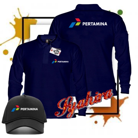 Jual Topi Dan Poloshirt Lengan Panjang Pertamina Polo Berkerah Quality