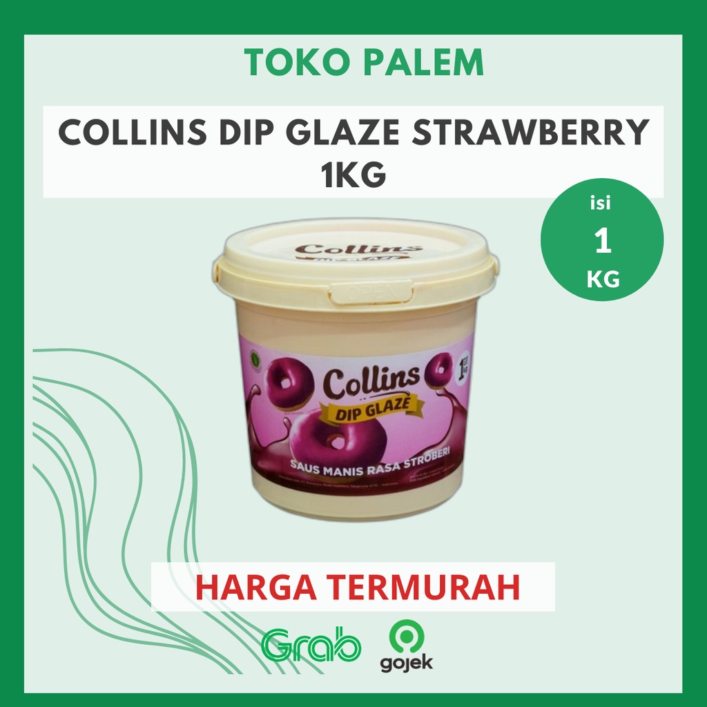 Jual COLLINS Dip Glaze Strawberry Saus Manis Selai Topping Kue Donut