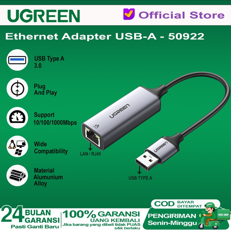 Jual Ugreen Usb To Lan Rj Gigabit Adapter Ethernet