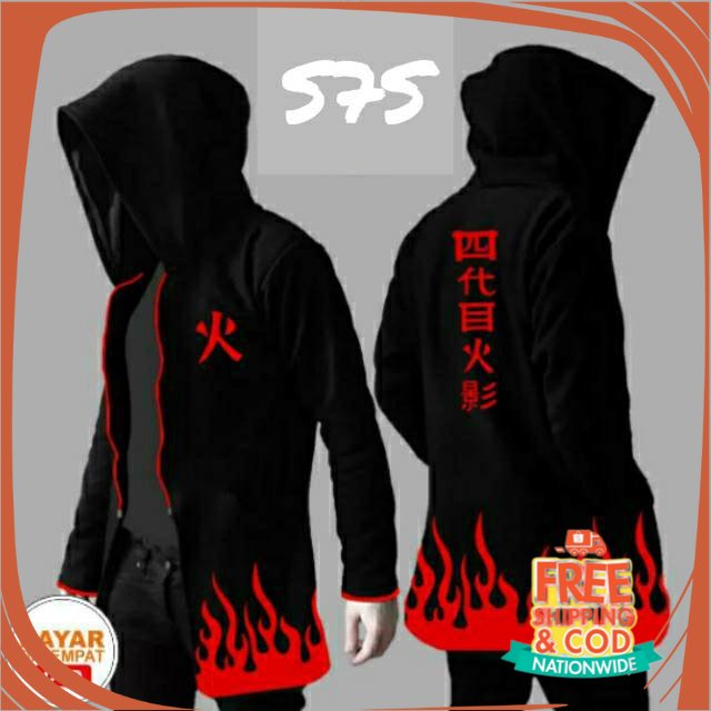 Jual Promo Jaket Baru Tren Semi Parka Jubah Anime Naruto Api Orange