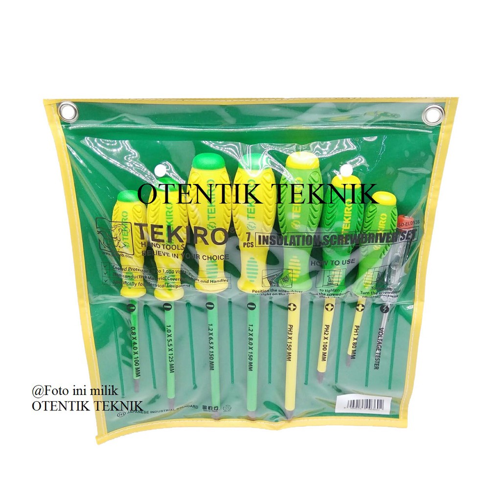 Jual TEKIRO OBENG LISTRIK SET 7PCS INSULATION SCREWDRIVER SET 7 PCS