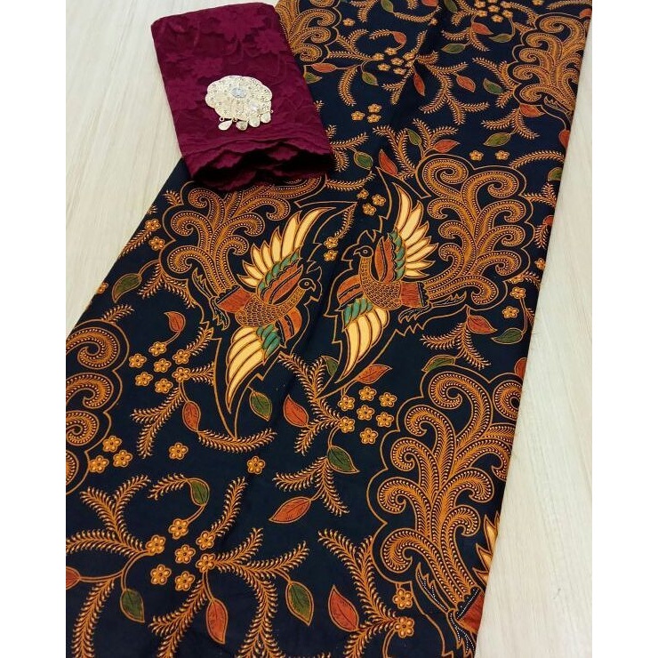 Jual Kain Batik Laweyan Solo Motif Burung Jejer Colet Sogan