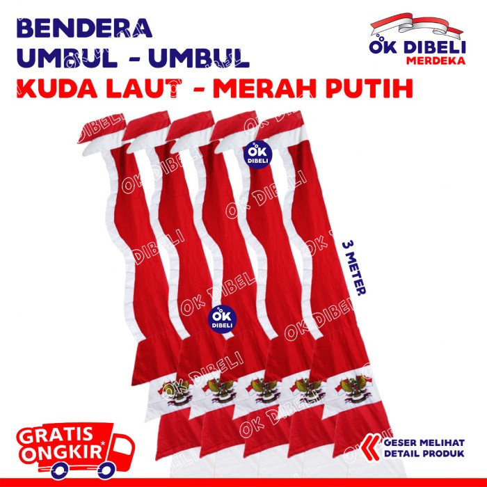 Jual Promo Umbul Umbul Kuda Laut Merah Putih Garuda Indonesia Sedia