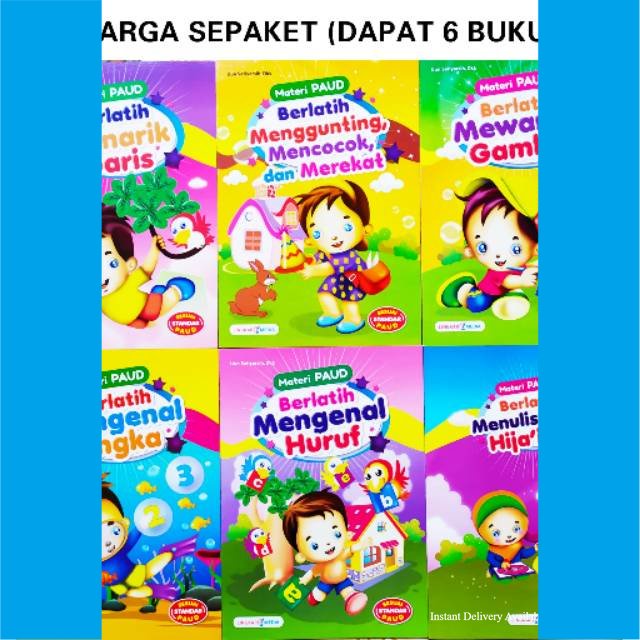 Jual Buku Materi Paud Mengenal Angka Huruf Mewarnai Menarik Garis