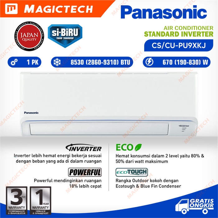 Jual Ac Panasonic Pk Cs Cu Pu Xkj Xkj Si Biru Inverter R