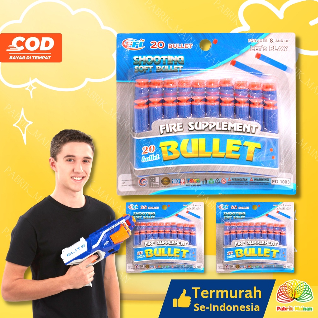 Jual Peluru Nerf Soft Bullet Gun Pistol Busa Fire Supplement Isi Pcs