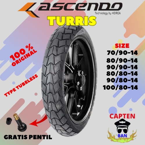 Jual Ban Motor Matic Ascendo Turris Pro Ring Tubeless