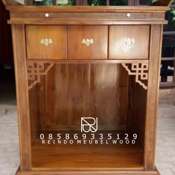 Jual Meja Altar Sembahyang Model Minimalis Kayu Jati 06 RMW Shopee