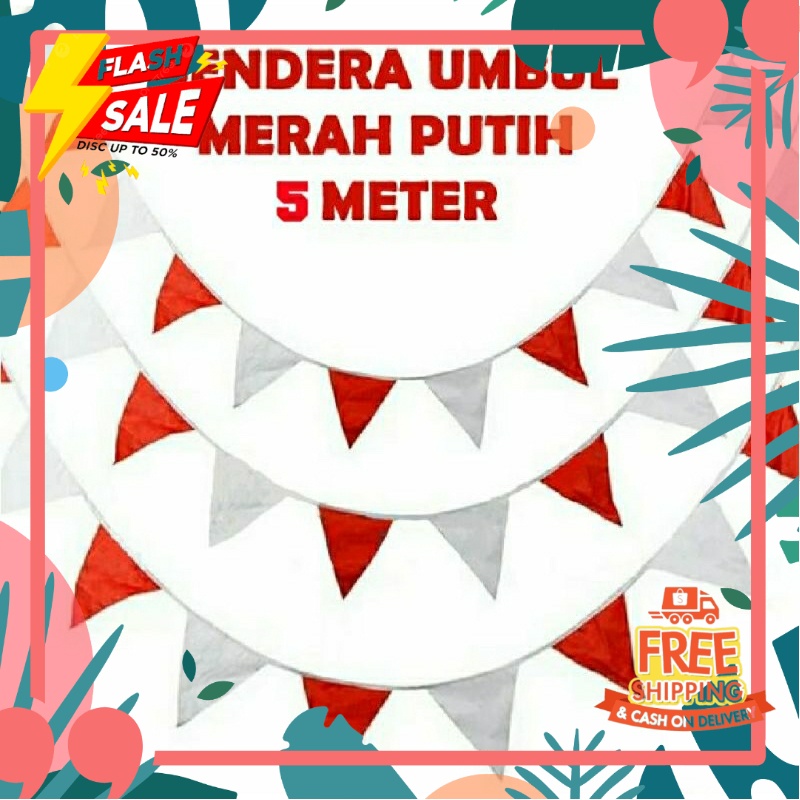 Jual SPESIAL KEMERDEKAAN 17 AGUSTUS Bendera Segitiga Renteng Merah