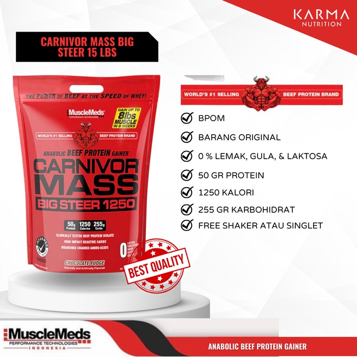 Jual Carnivor Musclemeds Carnivor Mass Big Steer Lbs Choco Shaker