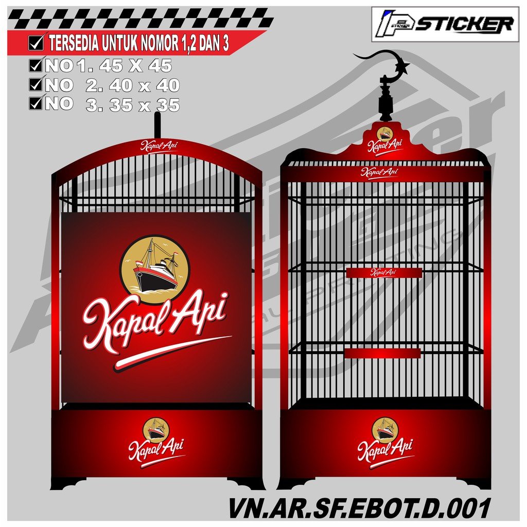 Jual Stiker Decal Kandang Ebod Kotak Dekal Sangkar Burung Kotak Model