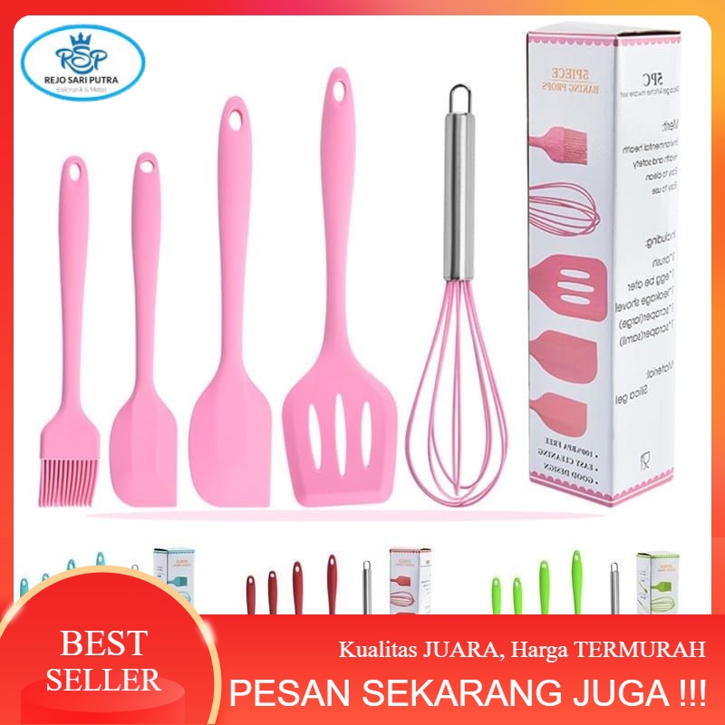 Jual Set Alat Masak Anti Lengket Murah Silikone Isi 5 Pcs Baking