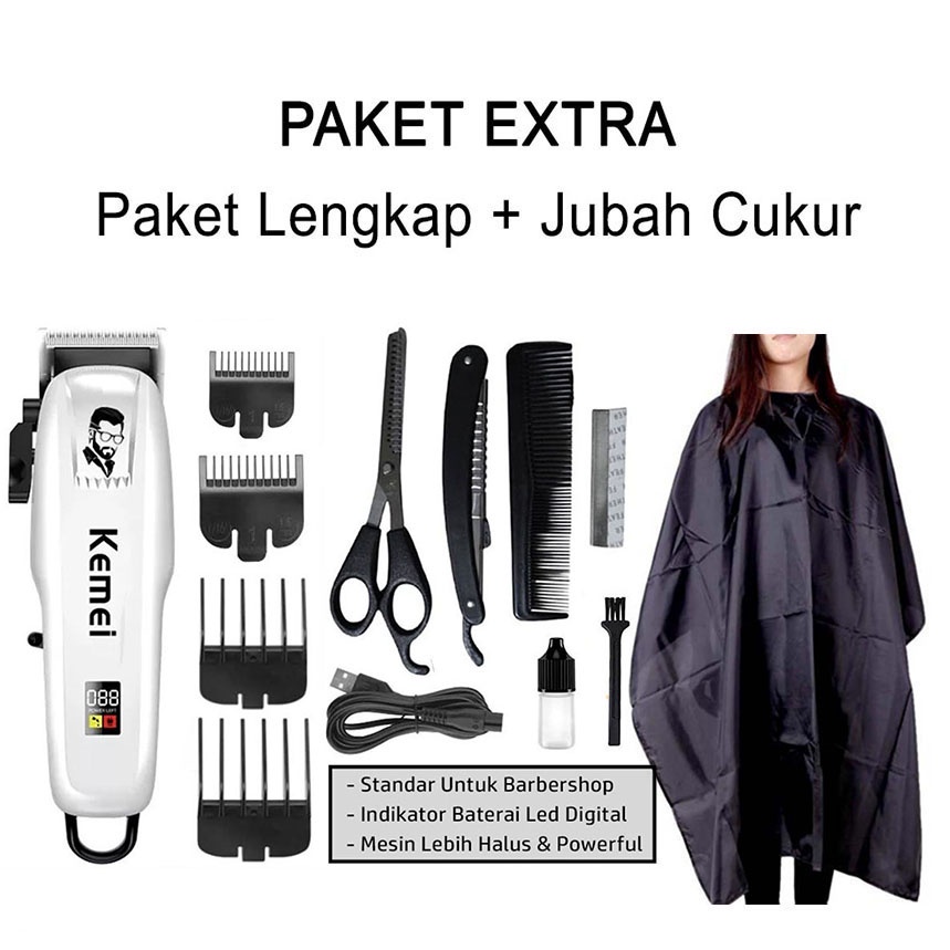 Jual Cl Mesin Cukur Rambut Cas Profesional Paket Barbershop Kemei