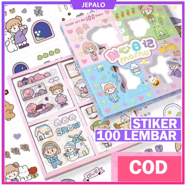 Jual STIKER VIRAL ISI 100 LEMBAR STICKER KOREA ISI 100 PCS RAINBOW DECO