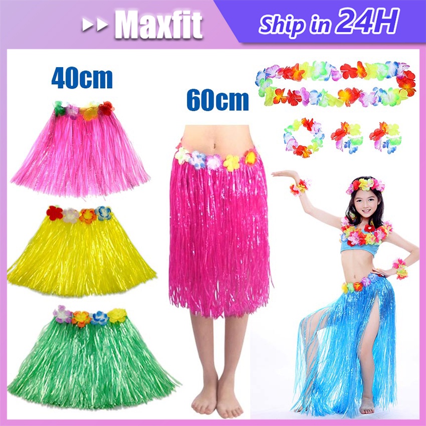 Jual 5Pcs Rok Hawai Rumbai Dari Tali Rafia Rok Rumput Hawaiian Mahkota