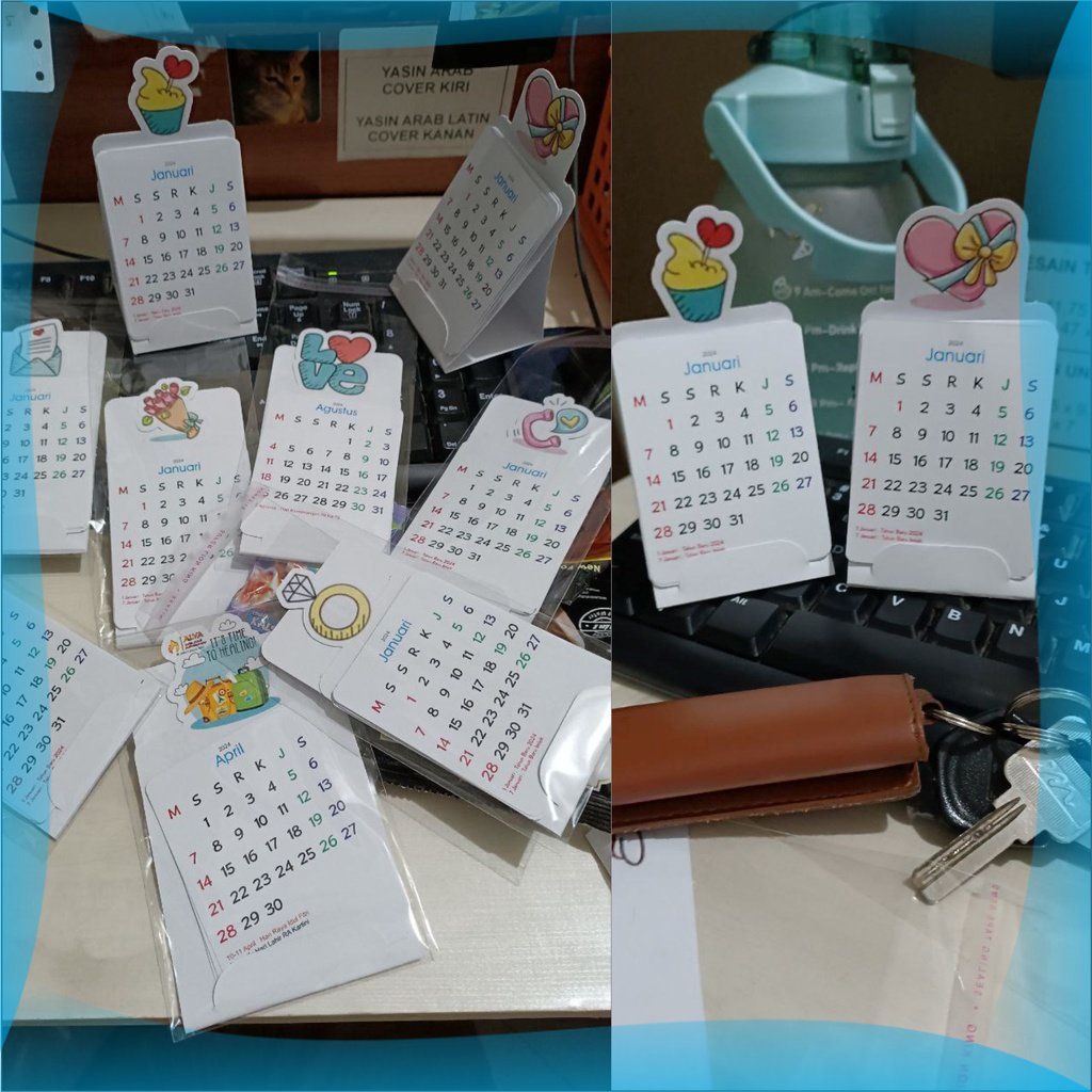 Jual Bigbag Kalender Meja Mini Cartoon Summer Kalender Duduk Imut Mini